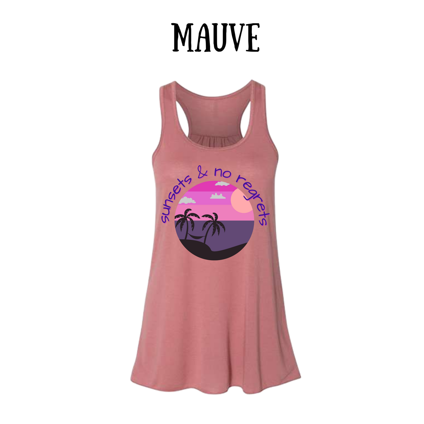 VP - Sunsets & No Regrets - Women's Flowy Racerback Tank