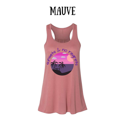 VP - Sunsets & No Regrets - Women's Flowy Racerback Tank