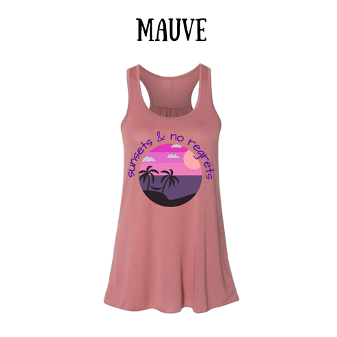 VP - Sunsets & No Regrets - Women's Flowy Racerback Tank