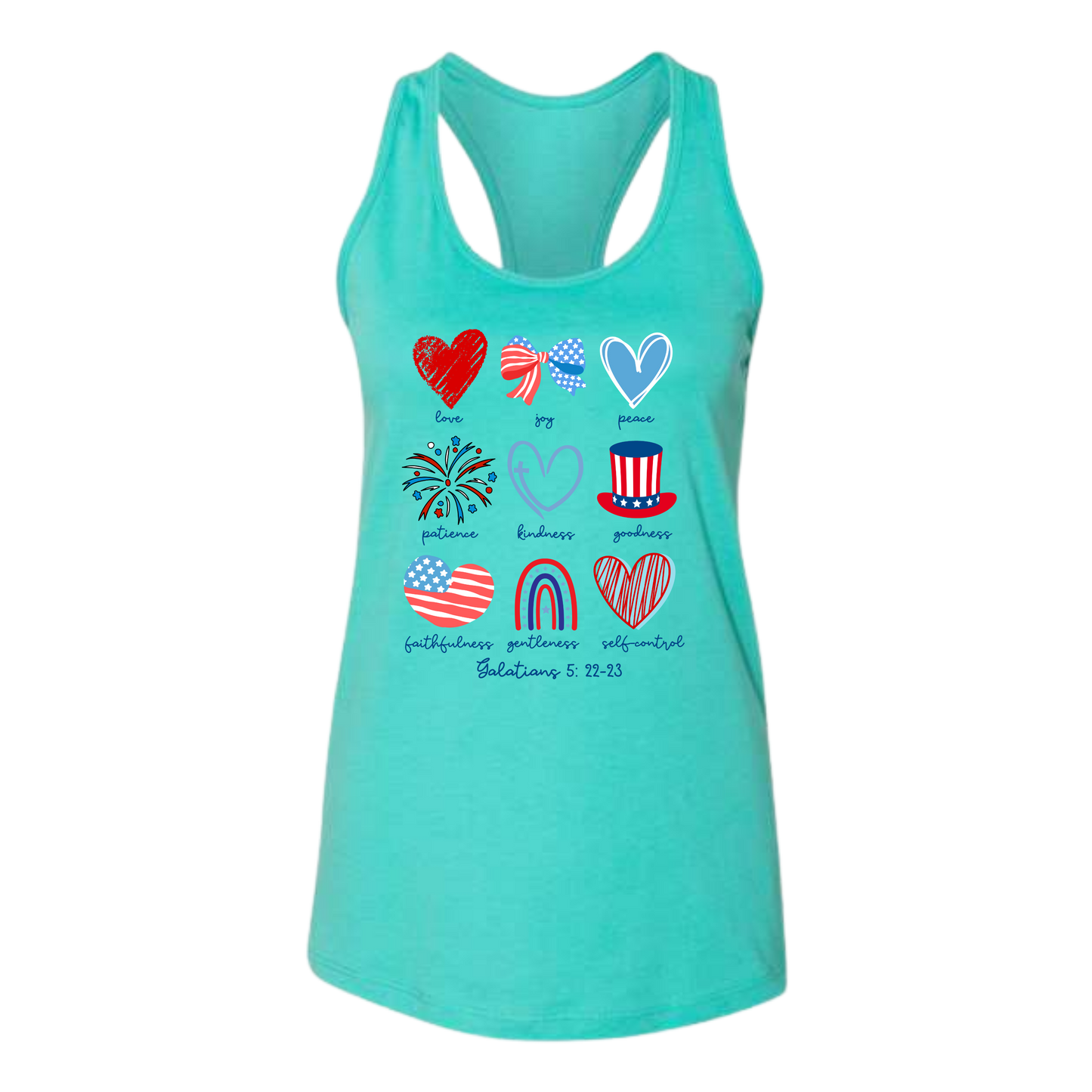 Galatians 5 - Patriotic - Bella+Canvas - Women's Jersey Racerback Tank