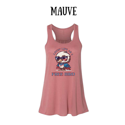 PP - Lovin' Life As A Free Bird - Women's Flowy Racerback Tank