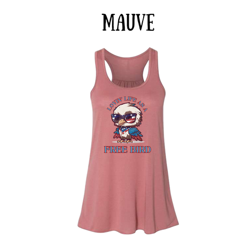 PP - Lovin' Life As A Free Bird - Women's Flowy Racerback Tank