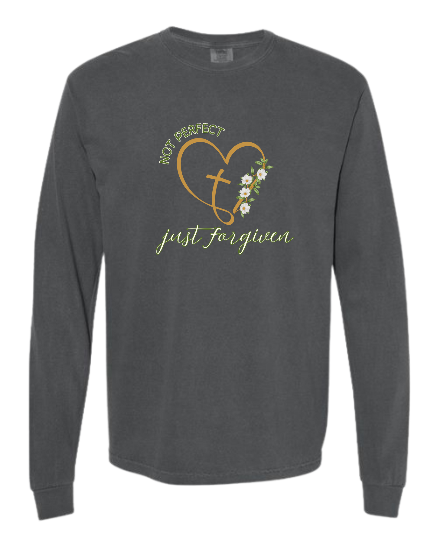 Not Perfect Just Forgiven - Comfort Colors - Heavyweight Long Sleeve Tee - Neutral Colors