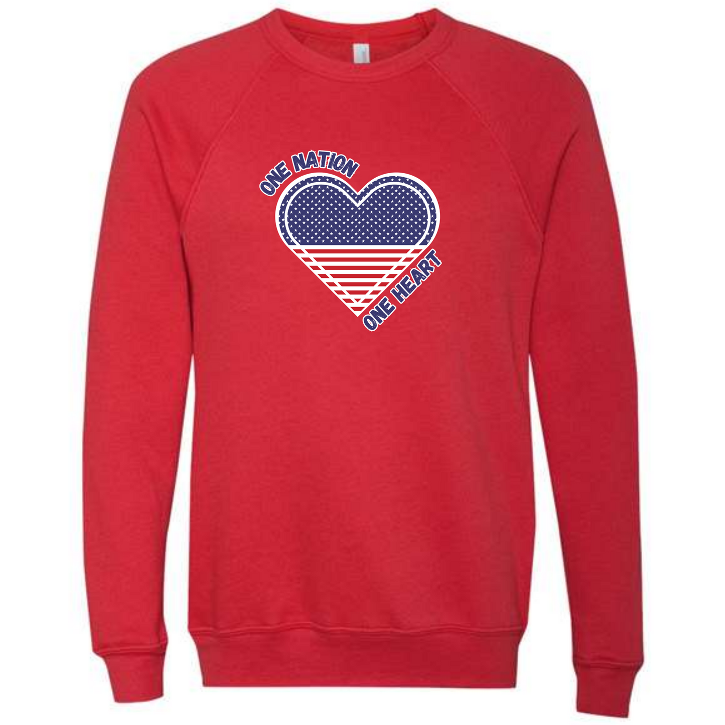 One Nation One Heart - Sponge Fleece Raglan Sweatshirt - Assorted Colors