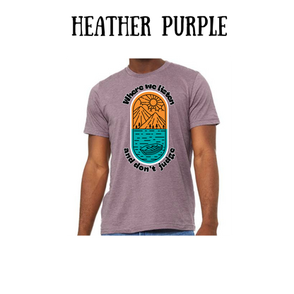CP - Where We Listen and Don't Judge - Unisex Tee - Pinks, Purples, Neutrals