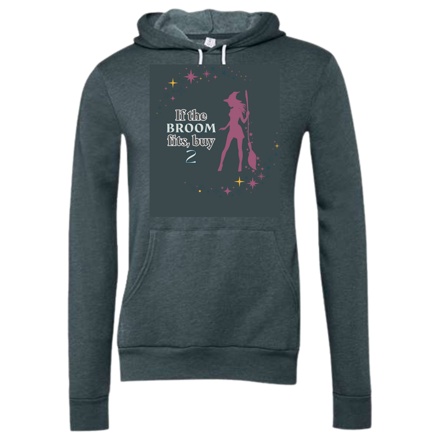 If The Broom Fits - Sponge Fleece Hoodie - Greens, Neutrals