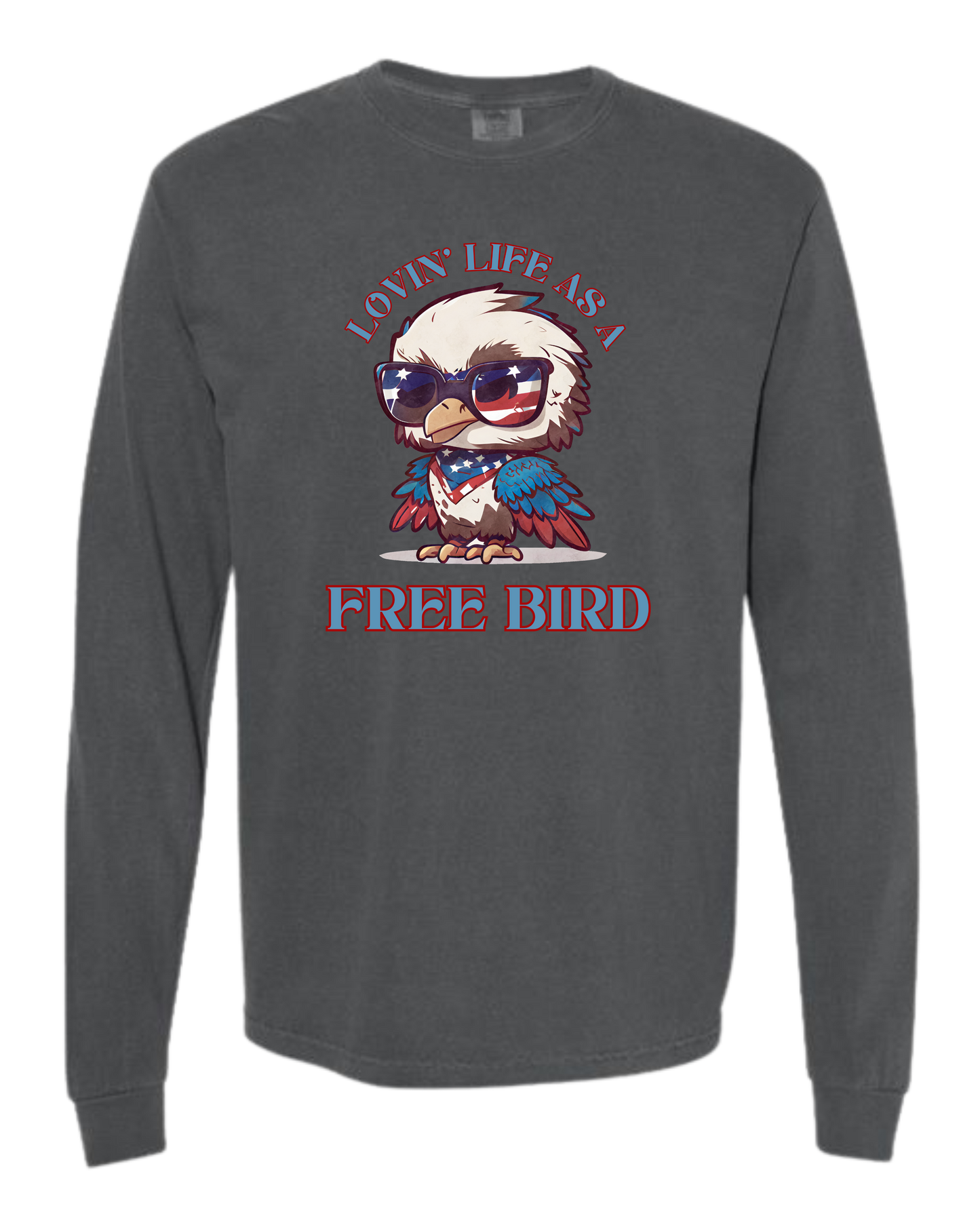 Lovin' Life as a Free Bird - Comfort Colors - Heavyweight Long Sleeve Tee - Neutral Colors