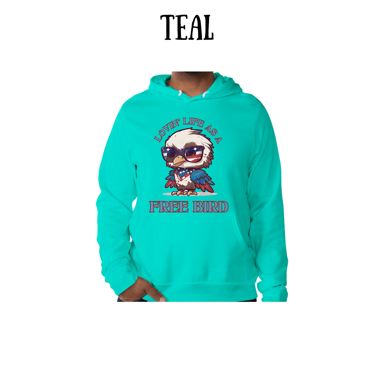 PP - Lovin' Life As A Free Bird - Sponge Fleece Hoodie - Greens, Neutrals