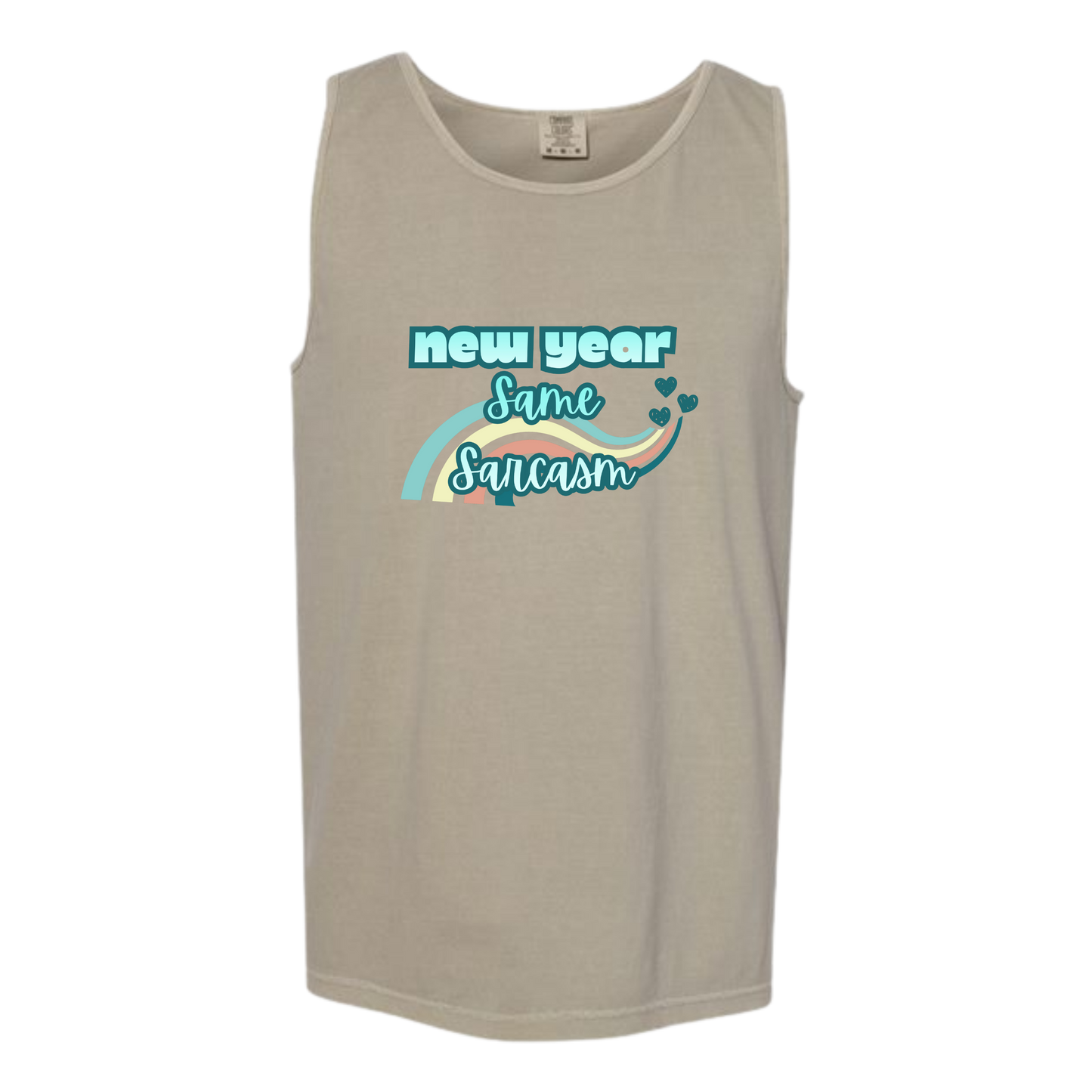 New Year Same Sarcasm - Comfort Colors - Unisex Tank - Neutral Colors & Blues