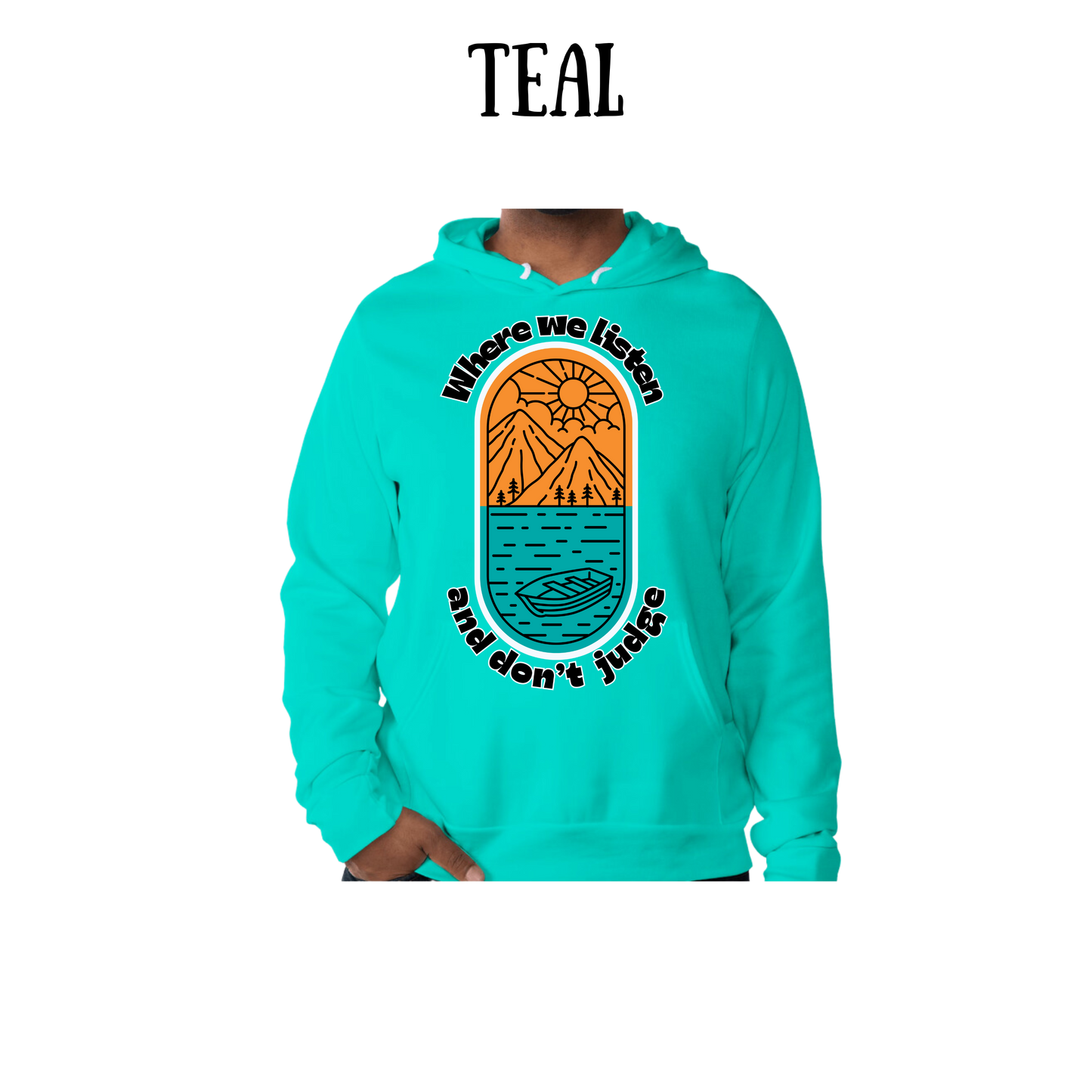 CP - Where We Listen and Don't Judge - Sponge Fleece Hoodie - Greens, Neutrals