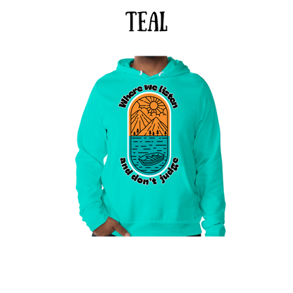 CP - Where We Listen and Don't Judge - Sponge Fleece Hoodie - Greens, Neutrals