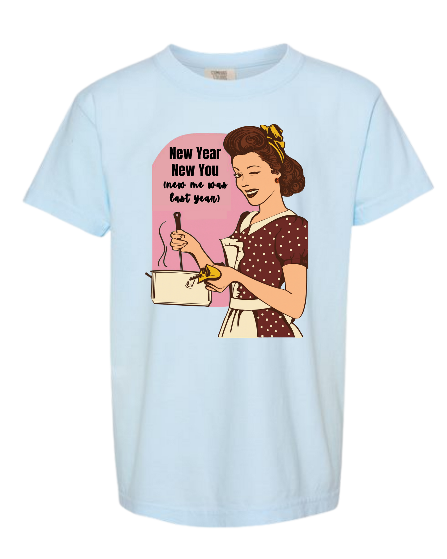 New Year New You - Comfort Colors - Heavyweight Youth Tee - Neutral Colors & Blues