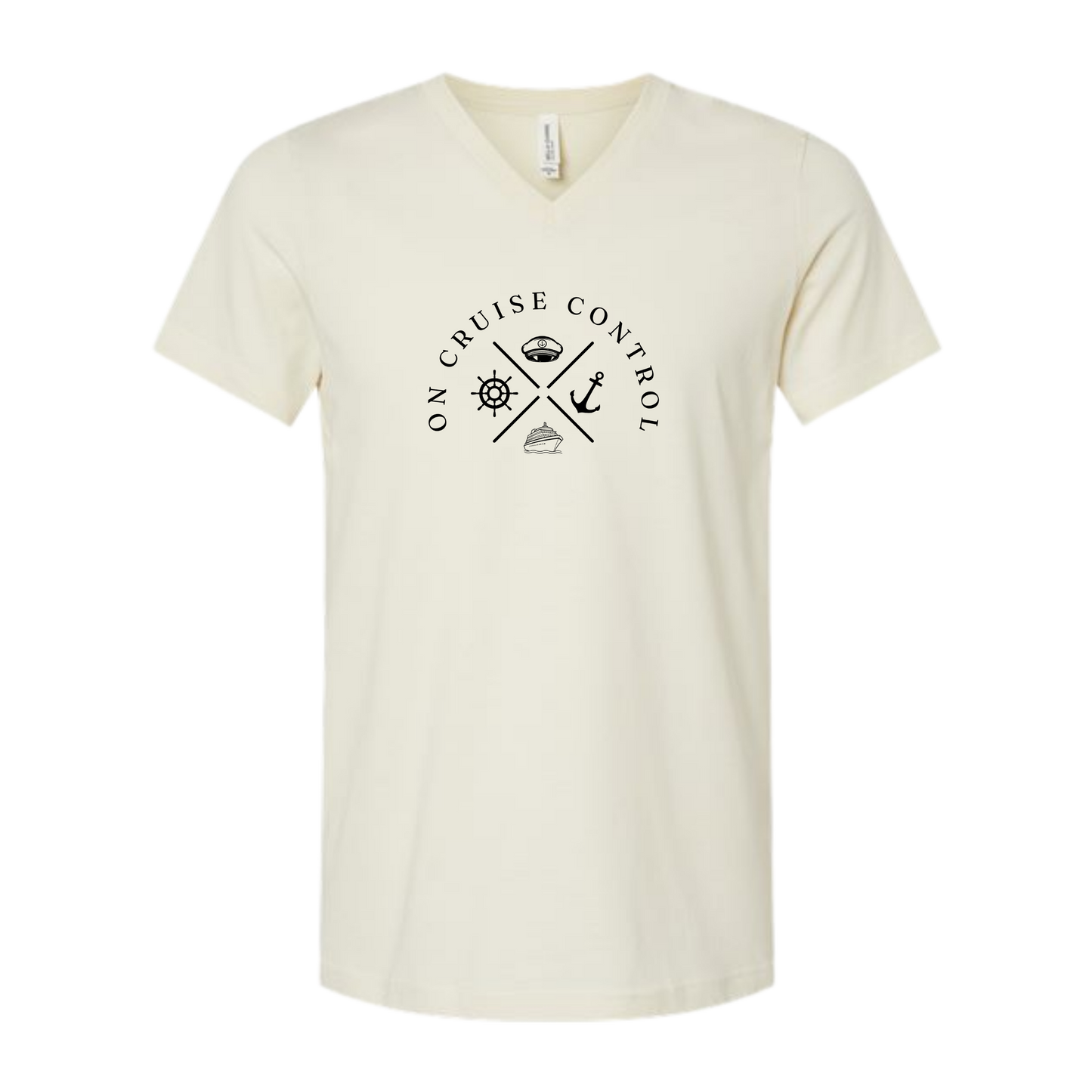 On Cruise Control - Bella+Canvas - Unisex V-Neck - Neutral Colors