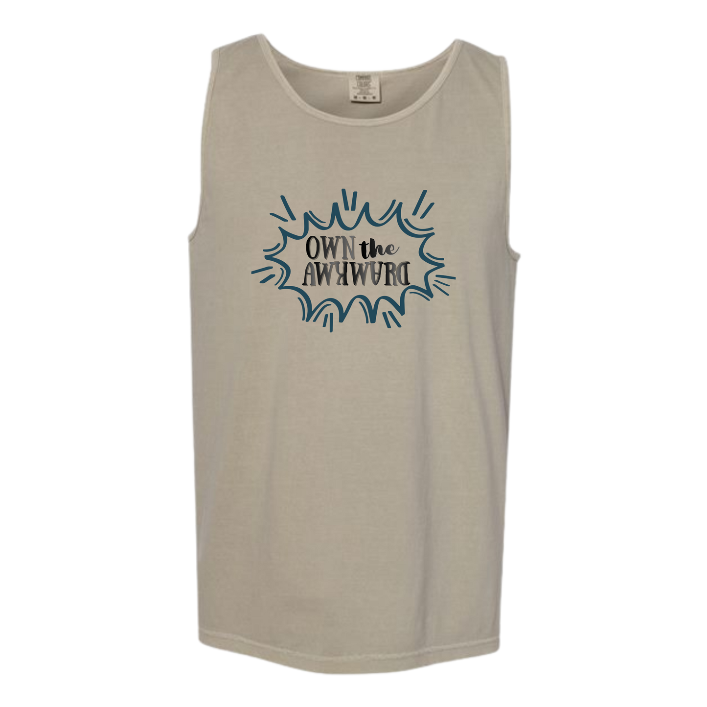 Own the Awkward - Comfort Colors - Unisex Tank - Neutral Colors & Blues