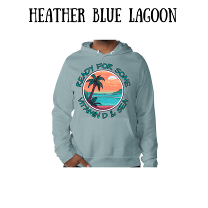 VP - Ready For Some Vitamin D & Sea - Sponge Fleece Hoodie - Blues, Purples