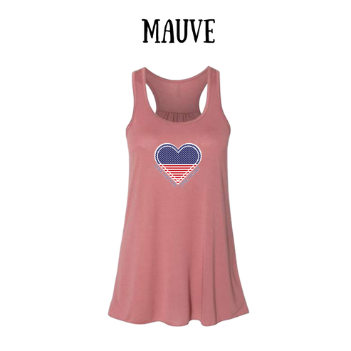 PP - One Nation One Heart - Women's Flowy Racerback Tank