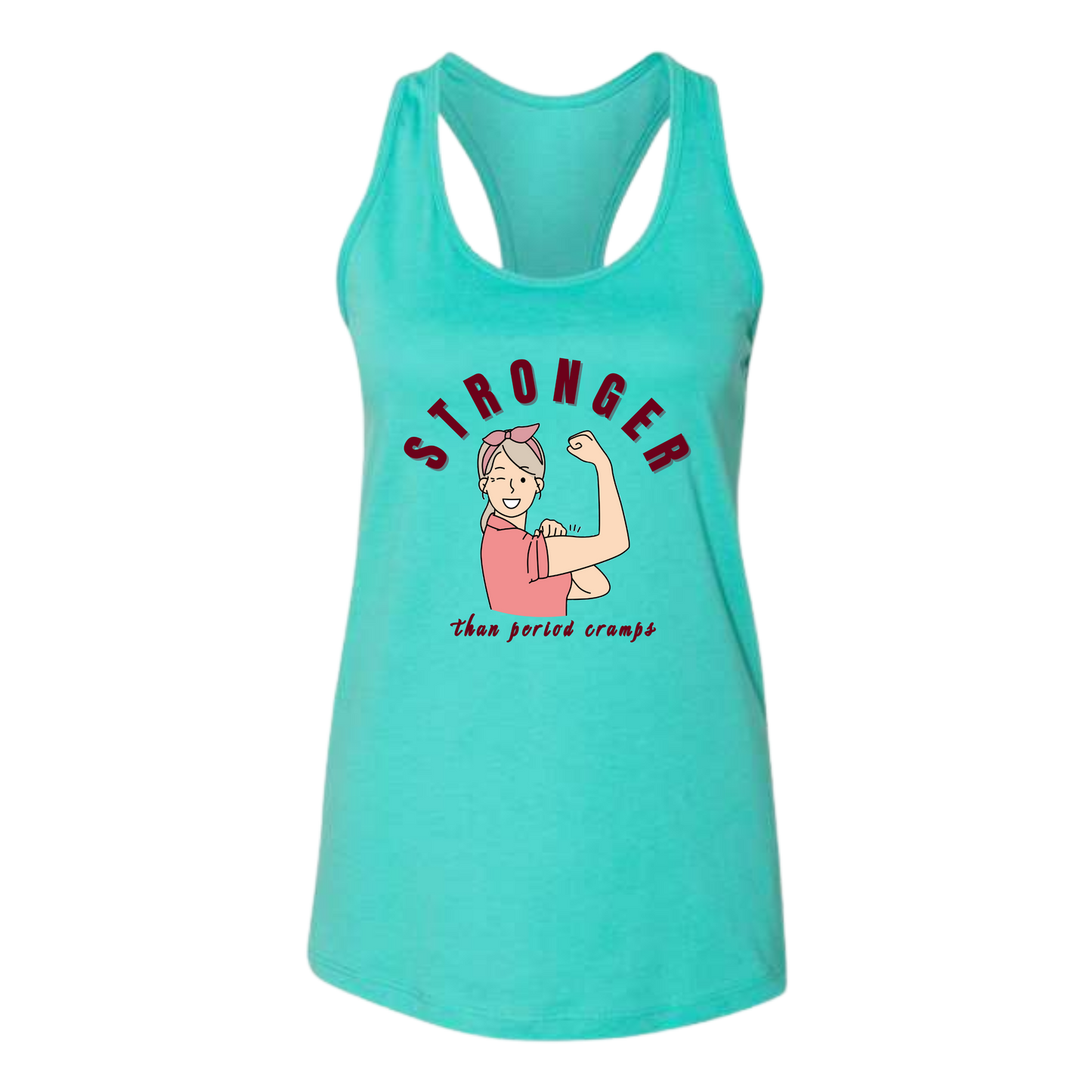 Stronger Than Period Cramps - Bella+Canvas - Women's Jersey Racerback Tank