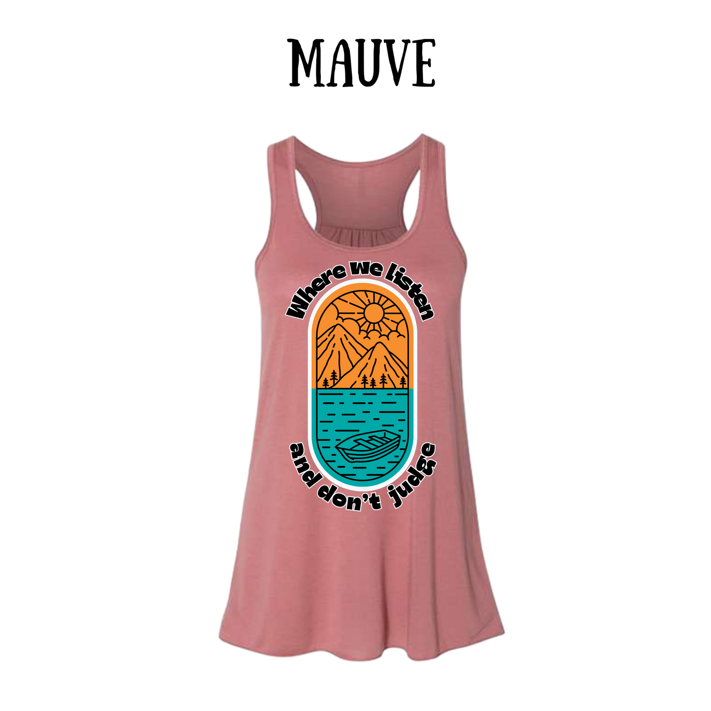 CP - Where We Listen and Don't Judge - Women's Flowy Racerback Tank