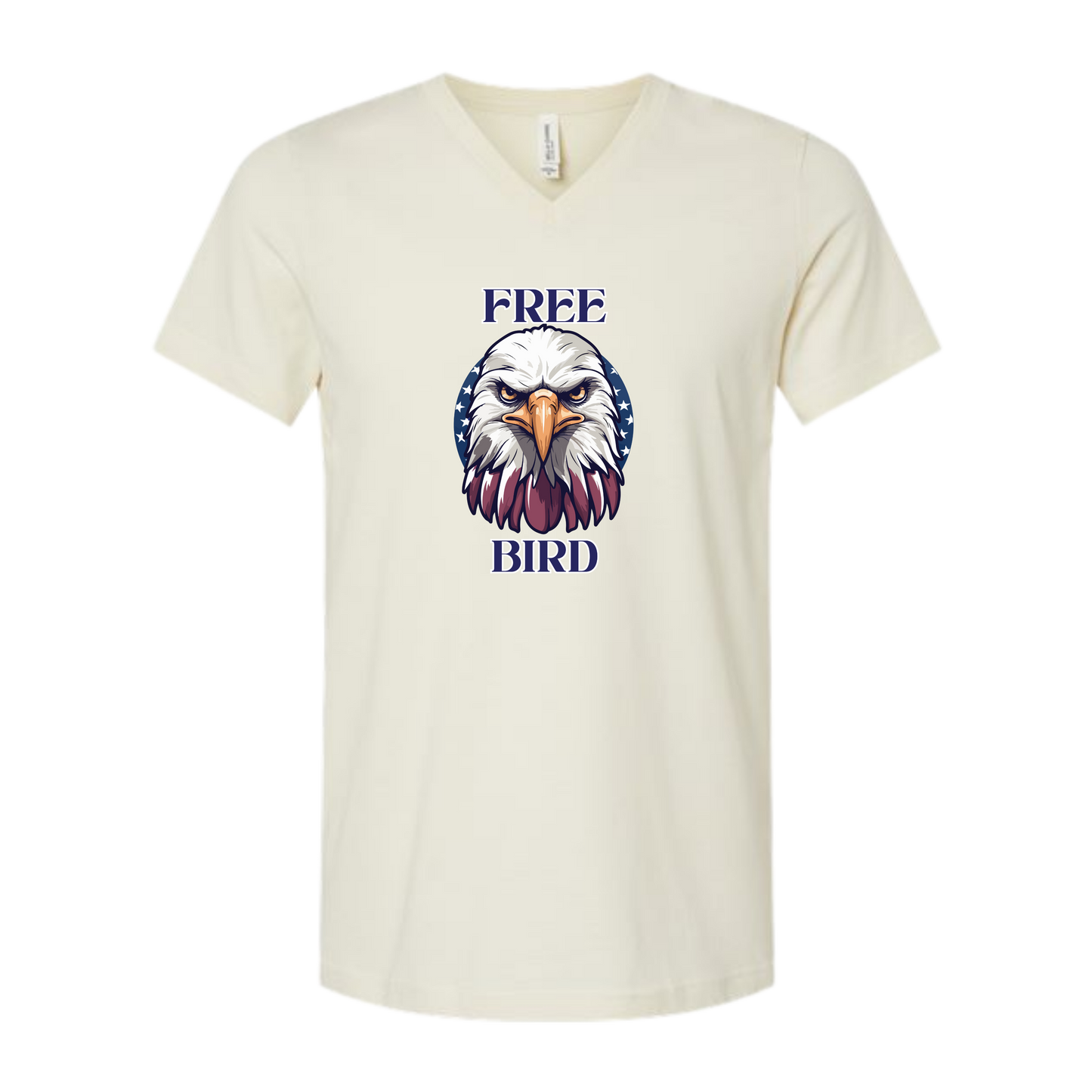 Free Bird - Bella+Canvas - Unisex V-Neck - Neutral Colors