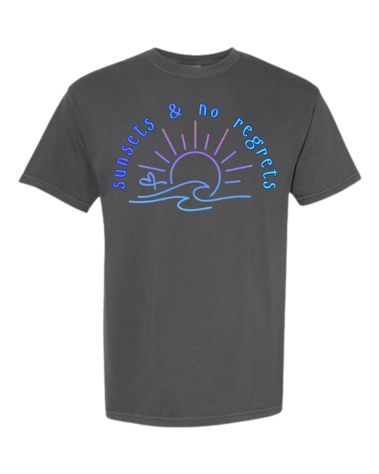 Sunsets & No Regrets - Comfort Colors - Heavyweight Unisex Tee - Neutral Colors