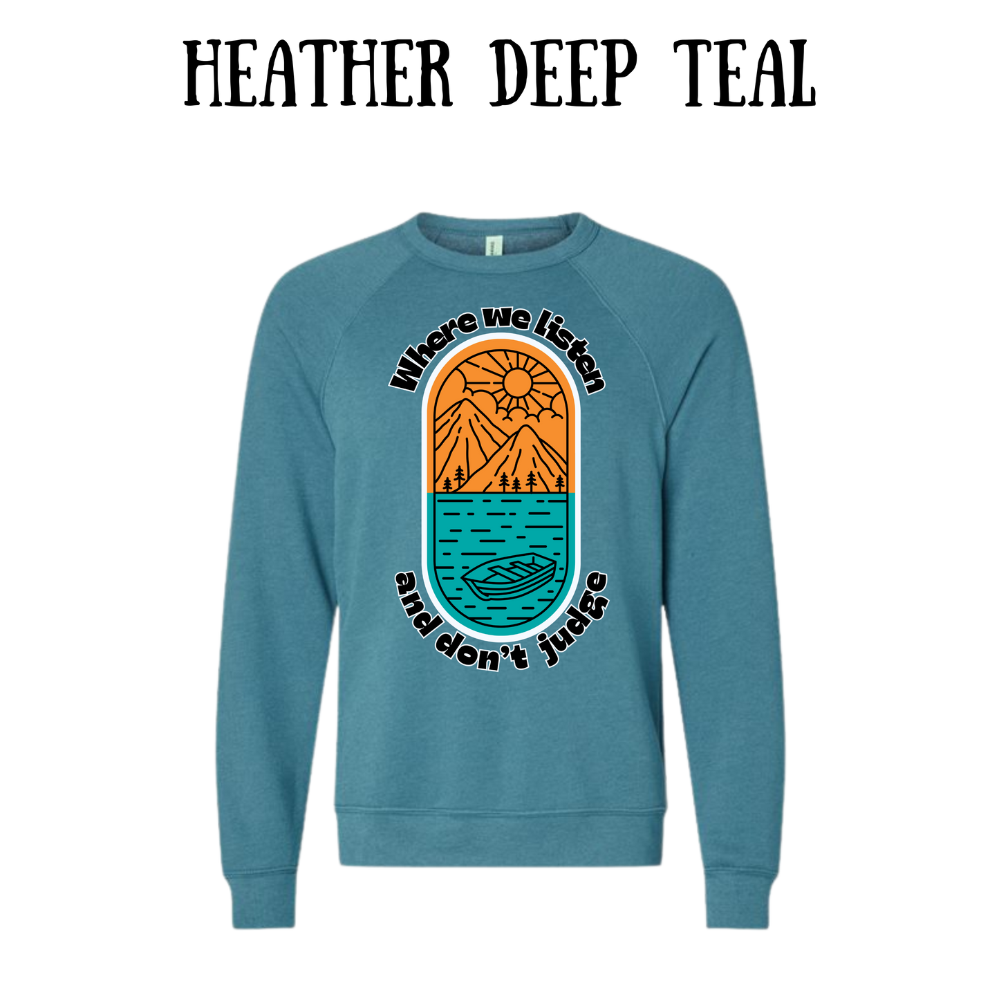 CP - Where We Listen and Don't Judge - Sponge Fleece Raglan Sweatshirt - Blues, Purples