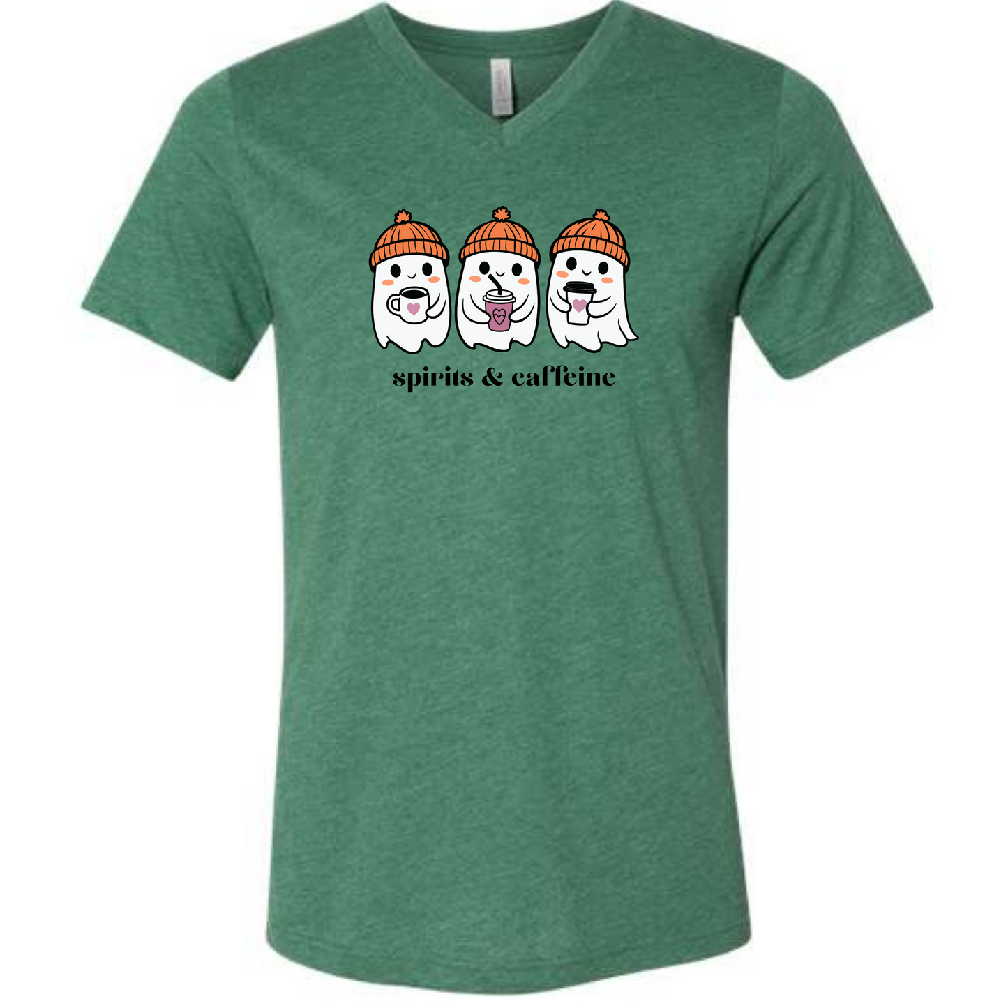 Spirits & Caffeine - Unisex V-Neck - Assorted Colors