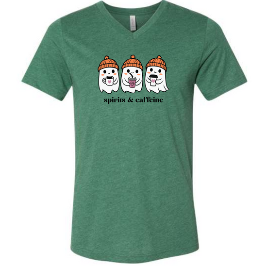 Spirits & Caffeine - Unisex V-Neck - Assorted Colors