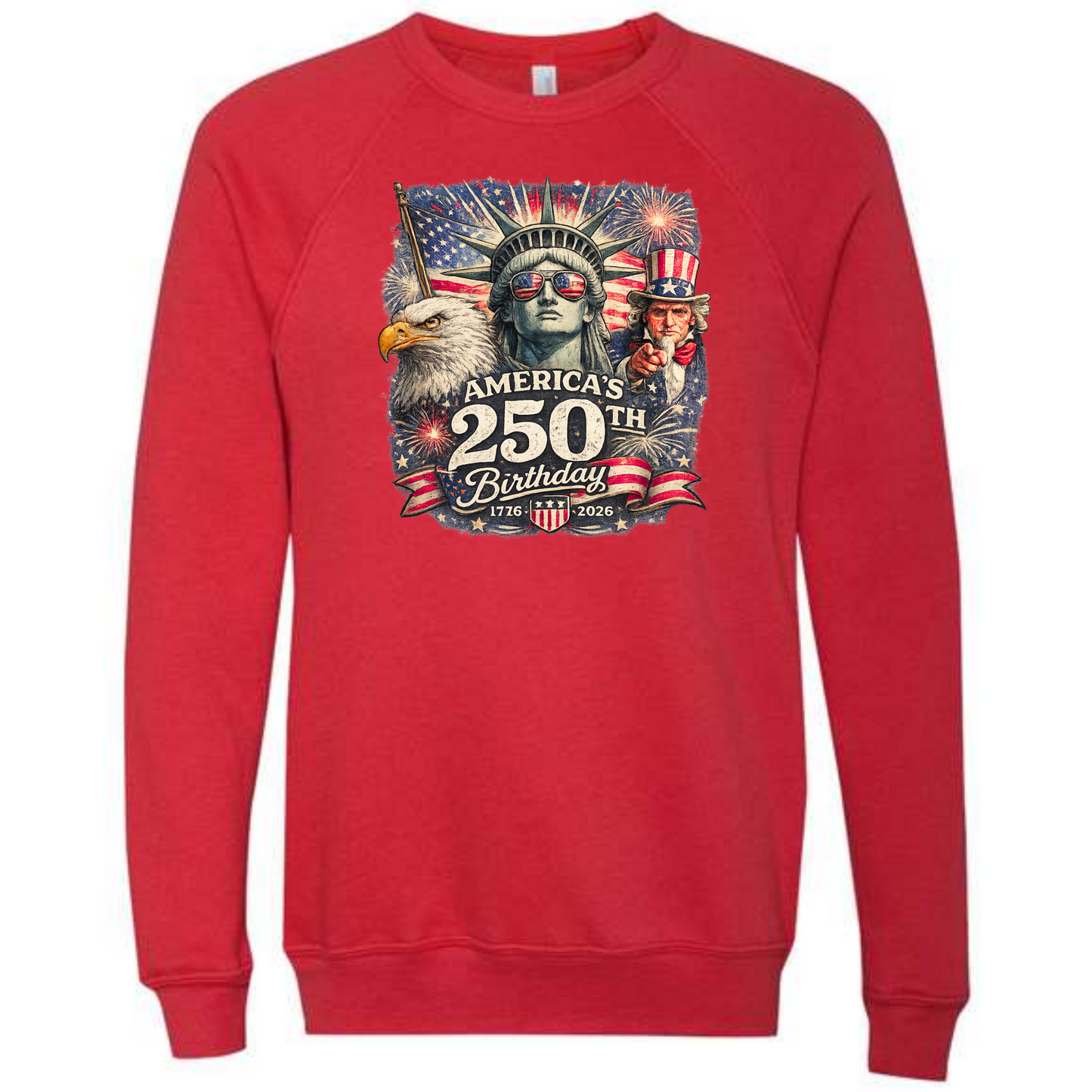 America's 250th Birthday - Sponge Fleece Raglan Sweatshirt - Assorted Colors