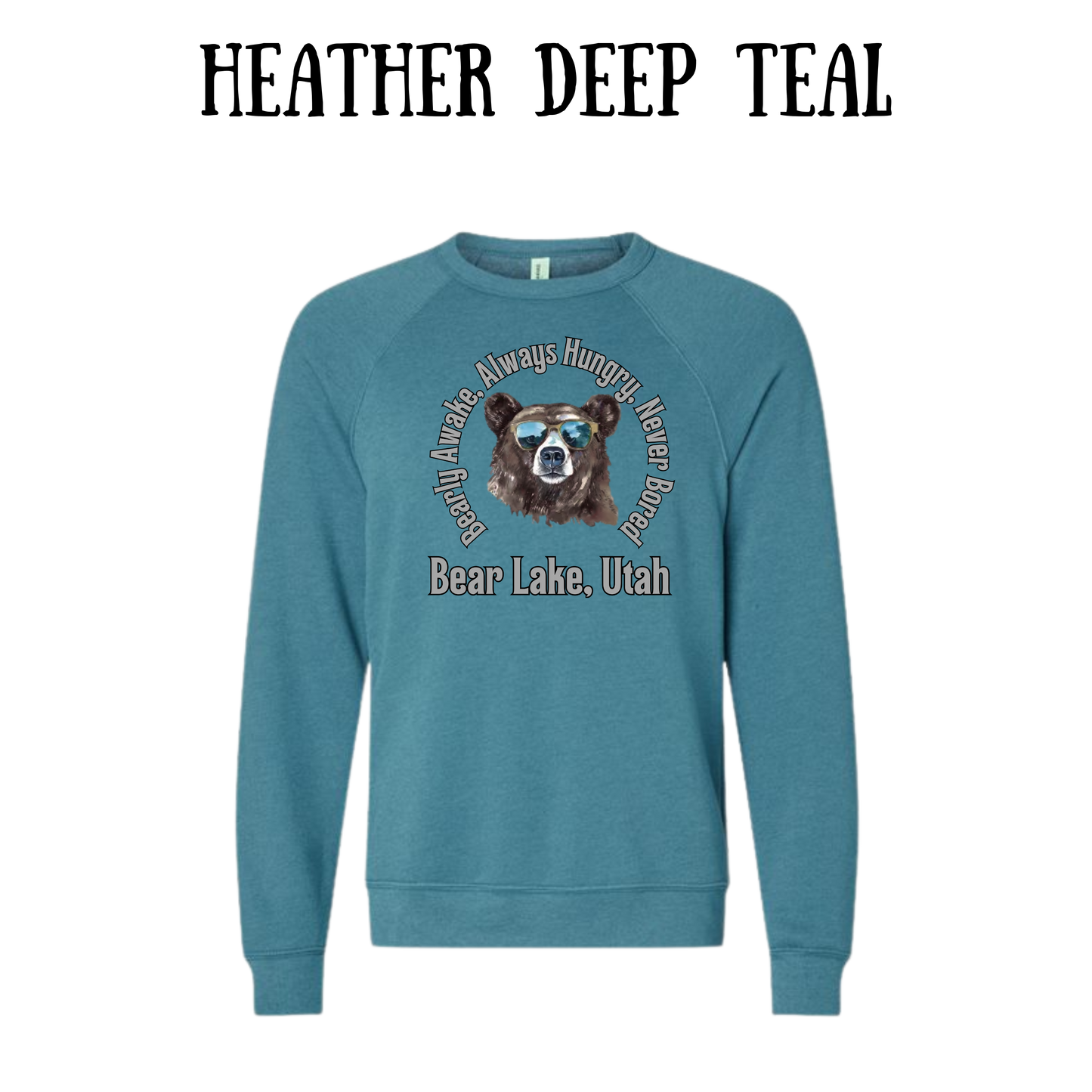 CP - Bear Lake Utah - Sponge Fleece Raglan Sweatshirt - Blues, Purples