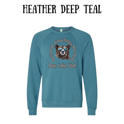 CP - Bear Lake Utah - Sponge Fleece Raglan Sweatshirt - Blues, Purples