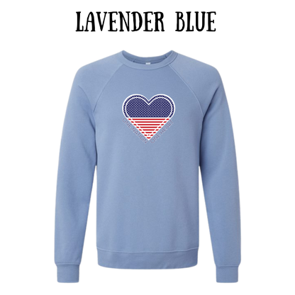 PP - One Nation One Heart - Sponge Fleece Raglan Sweatshirt - Blues, Purples