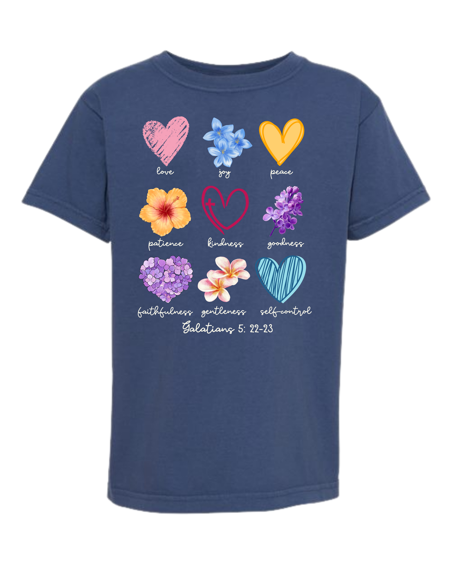 Galatians 5 - Spring - Comfort Colors - Heavyweight Youth Tee - Neutral Colors & Blues