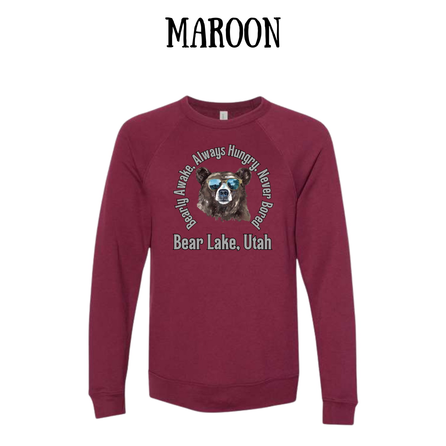CP - Bear Lake Utah - Sponge Fleece Raglan Sweatshirt - Assorted Colors