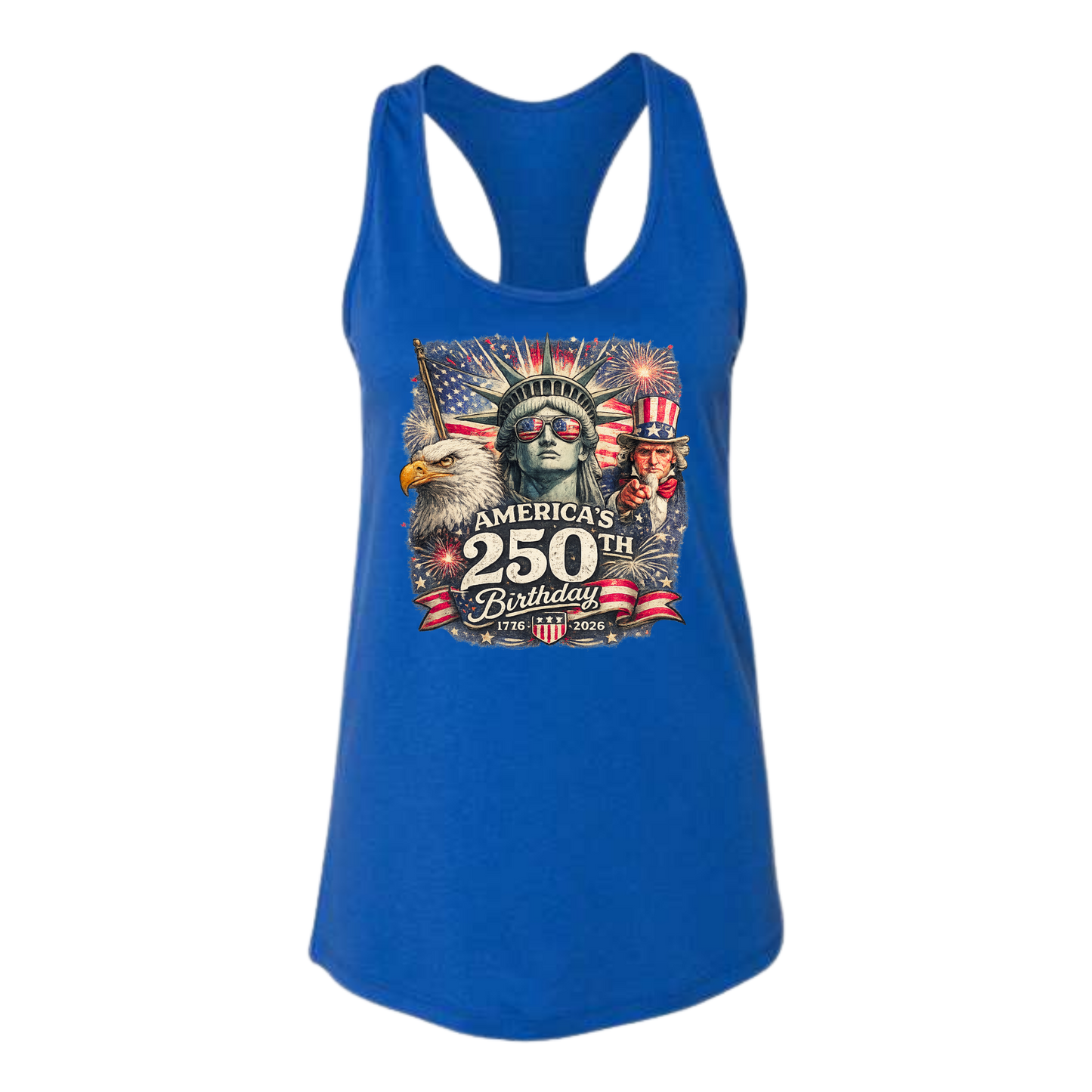 America's 250th Birthday - Bella+Canvas - Women's Jersey Racerback Tank