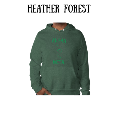 beta to alpha - sponge fleece hoodie - greens, neutrals