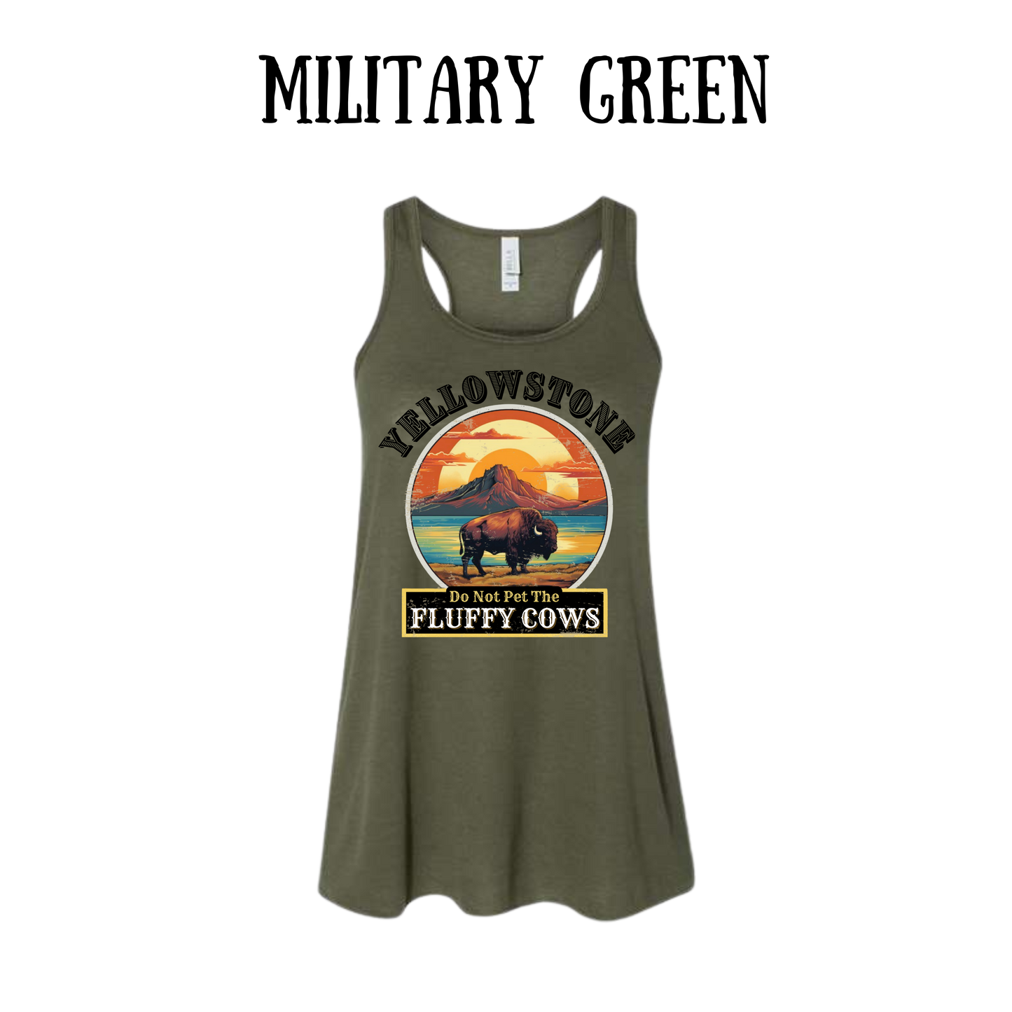 CP - Yellowstone: Fluffy Cows - Women's flowy racerback Tank