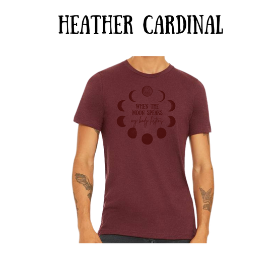 BP - When The Moon Speaks - unisex tee - yellows, oranges, reds