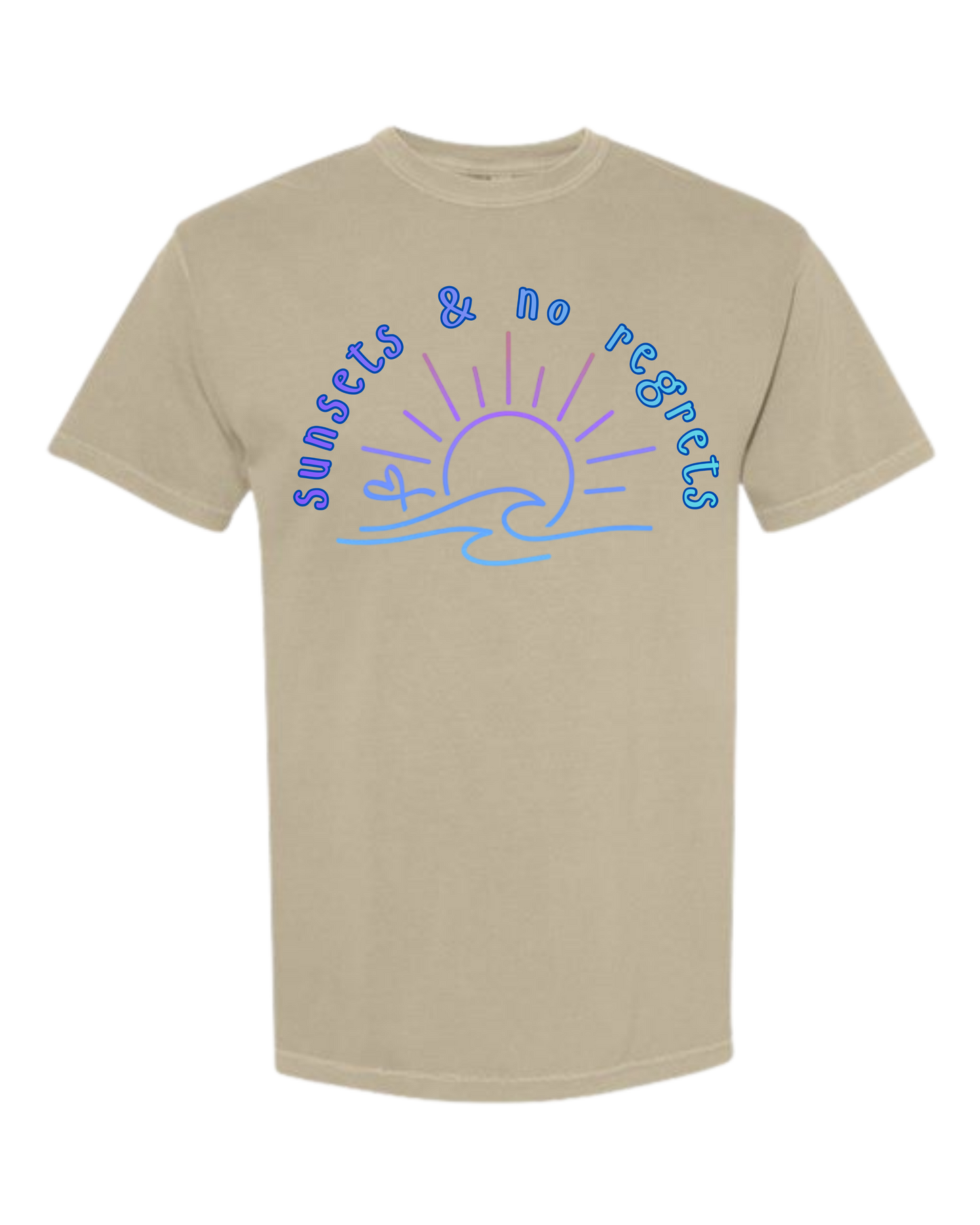 Sunsets & No Regrets - Comfort Colors - Heavyweight Unisex Tee - Neutral Colors