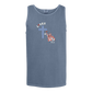 Loves Jesus & America too - Comfort Colors - Unisex Tank - Neutral Colors & Blues