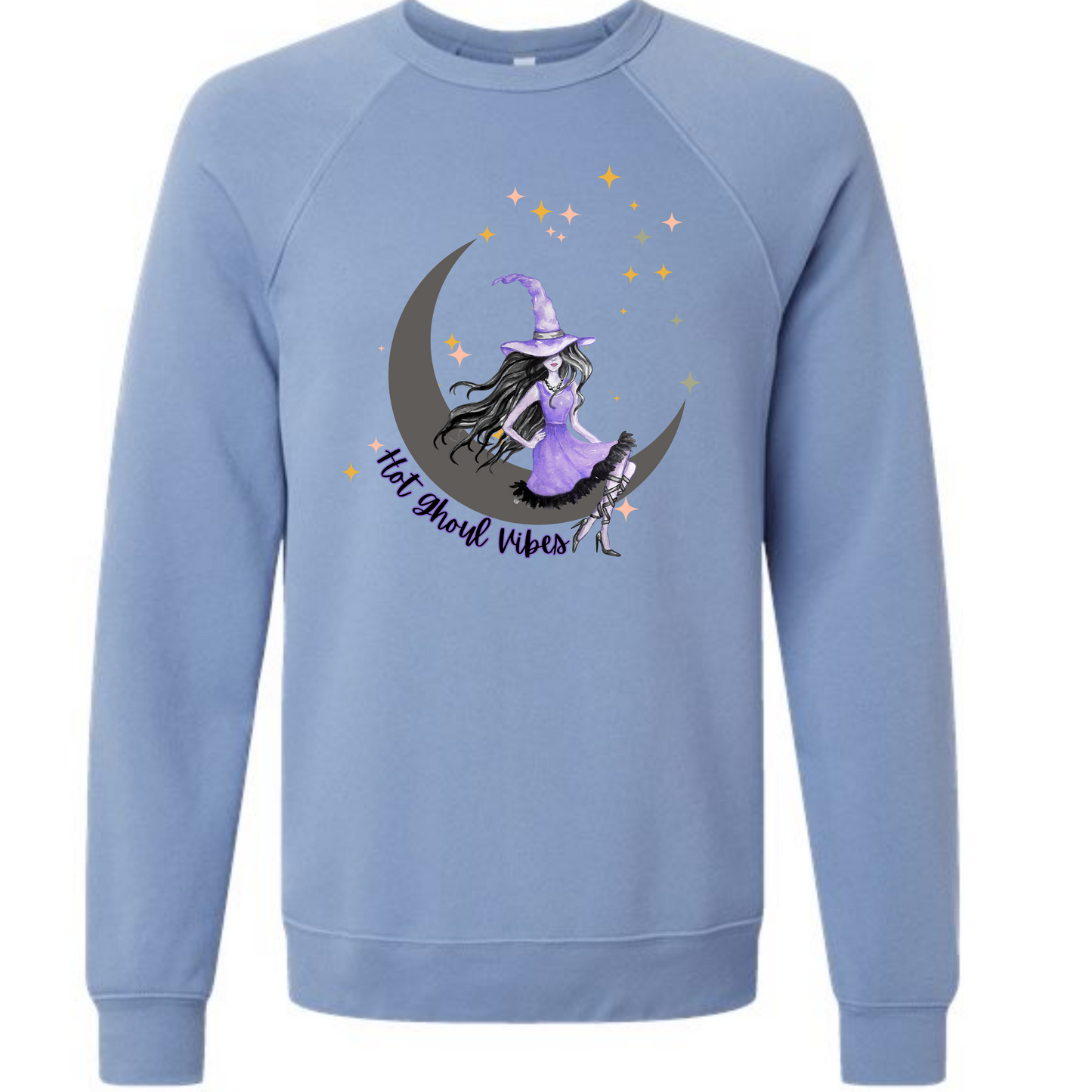 HP - Hot Ghoul Vibes - Sponge Fleece Raglan Sweatshirt - Blues, Purples
