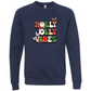 Holly Jolly Vibes - Sponge Fleece Raglan Sweatshirt - Blues, Purples