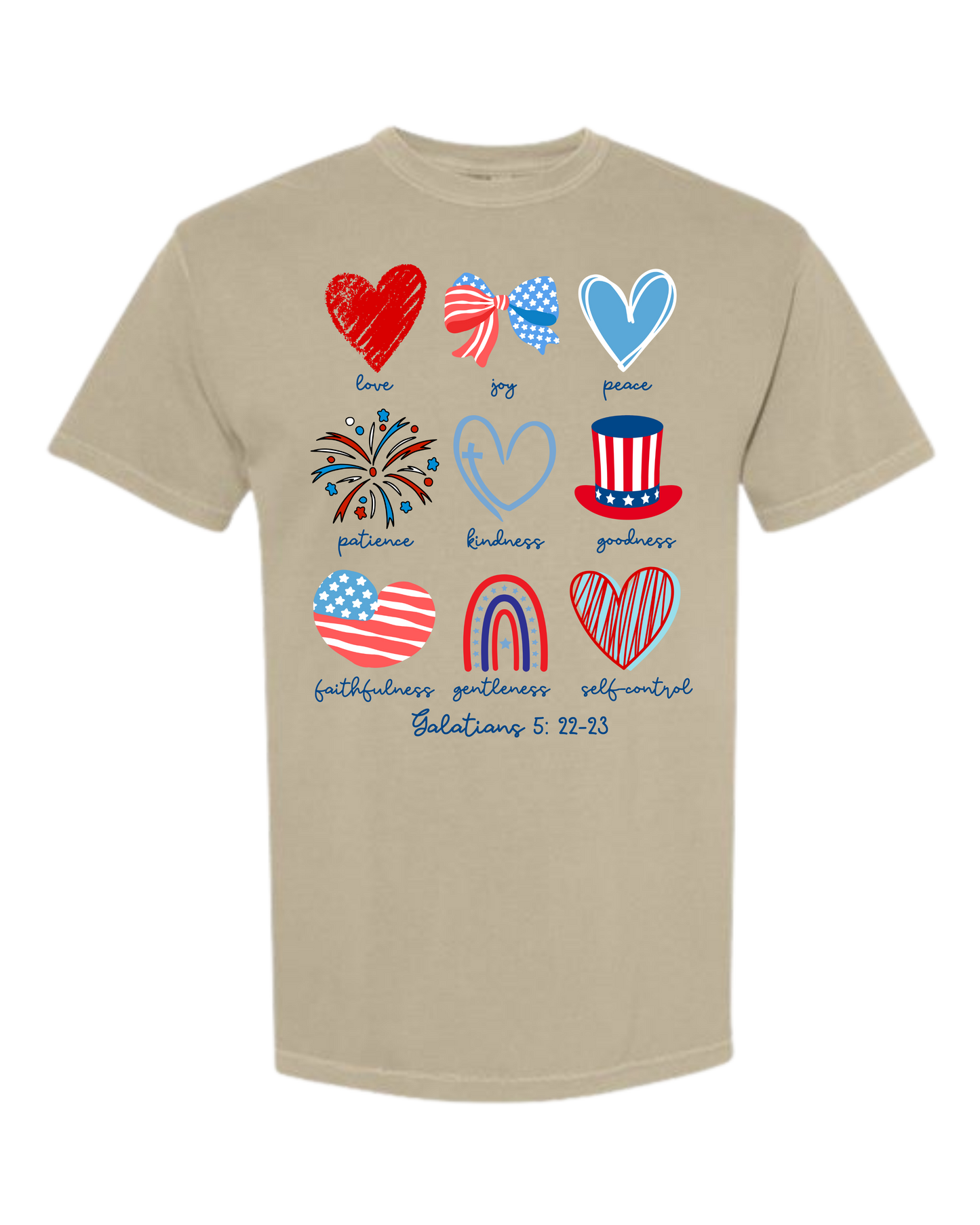 Galatians 5 - Patriotic - Comfort Colors - Heavyweight Unisex Tee - Neutral Colors