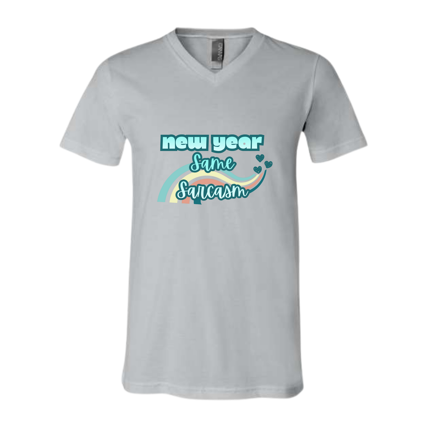 New Year Same Sarcasm - Bella+Canvas - Unisex V-Neck - Neutral Colors