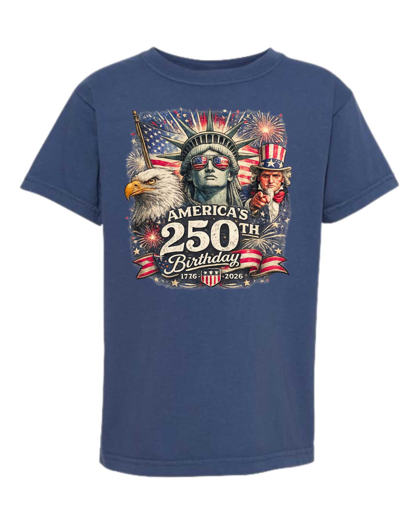 America's 250th Birthday - Comfort Colors - Heavyweight Youth Tee - Neutral Colors & Blues