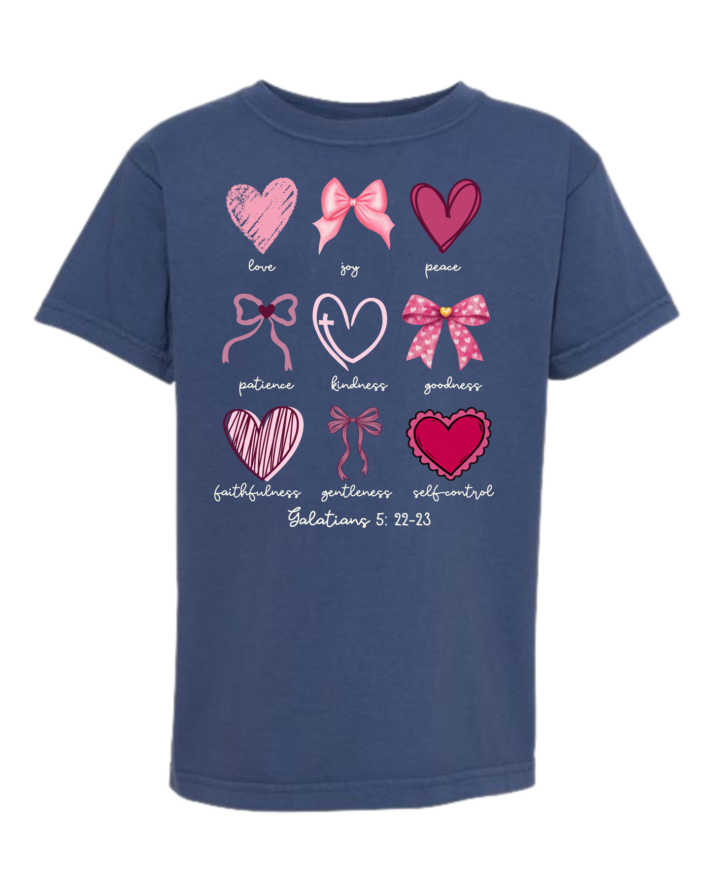 Galatians 5 - Valentines - Comfort Colors - Heavyweight Youth Tee - Neutral Colors & Blues