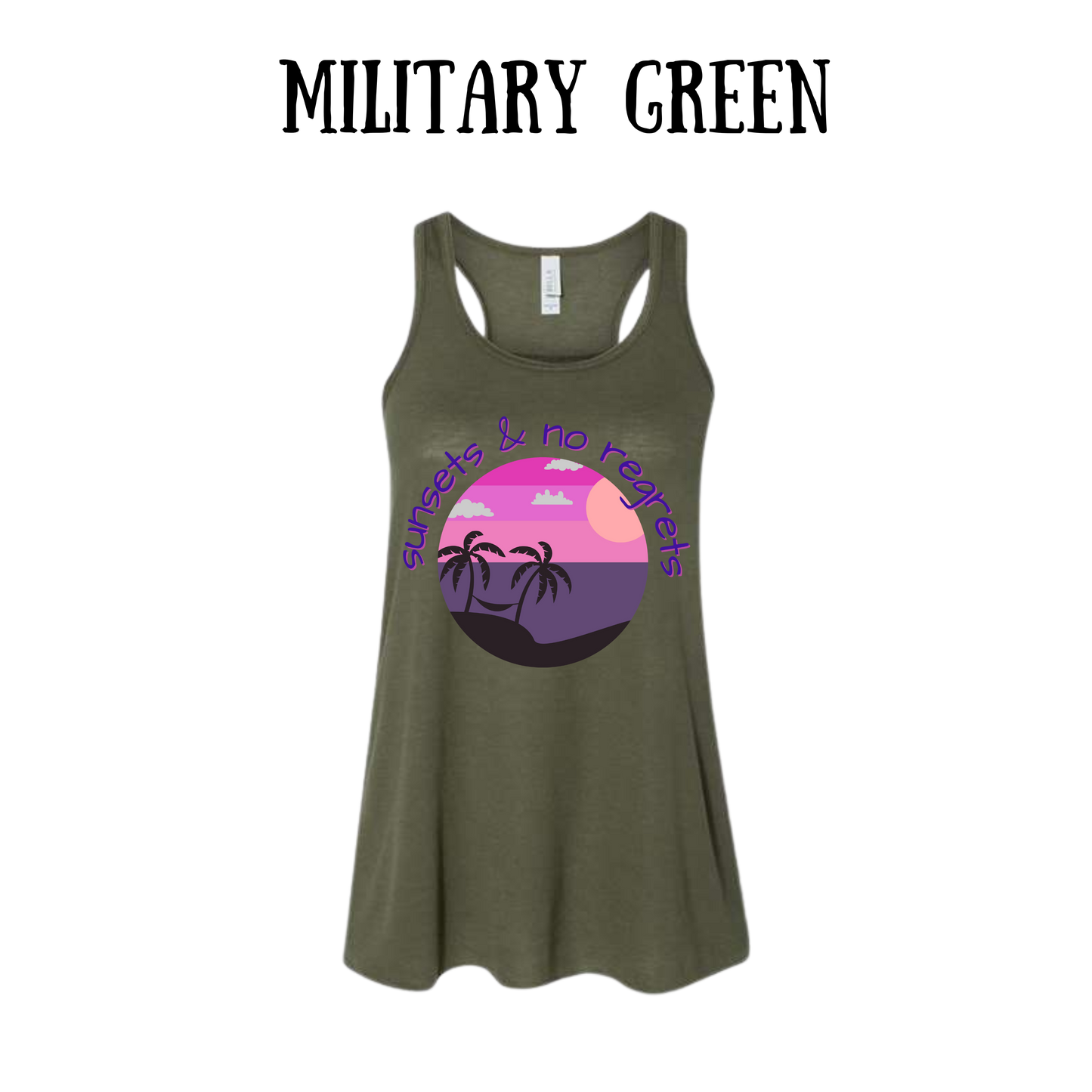 VP - Sunsets & No Regrets - Women's Flowy Racerback Tank
