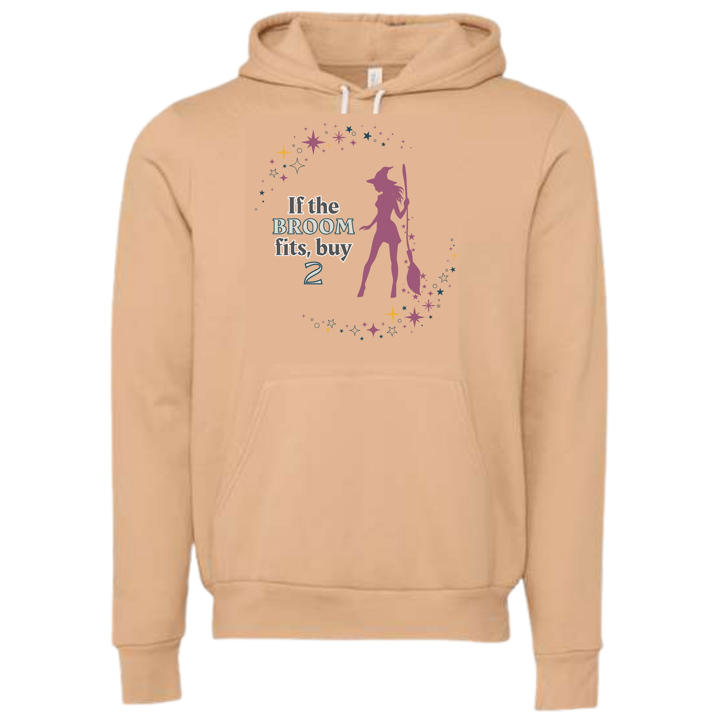 If The Broom Fits - Sponge Fleece Hoodie - Greens, Neutrals