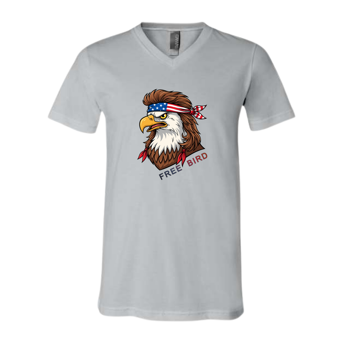 Rockin Free Bird - Bella+Canvas - Unisex V-Neck - Neutral Colors