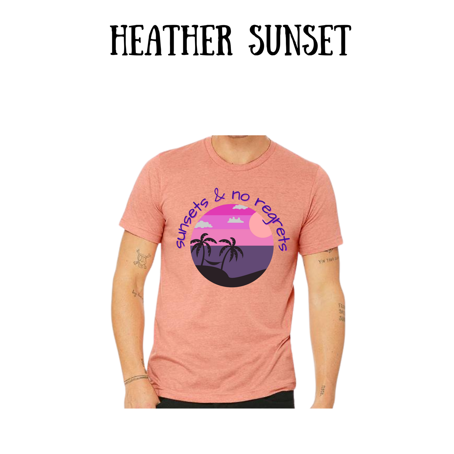 VP - Sunsets & No Regrets - Unisex Tee - Yellows, Oranges, Reds