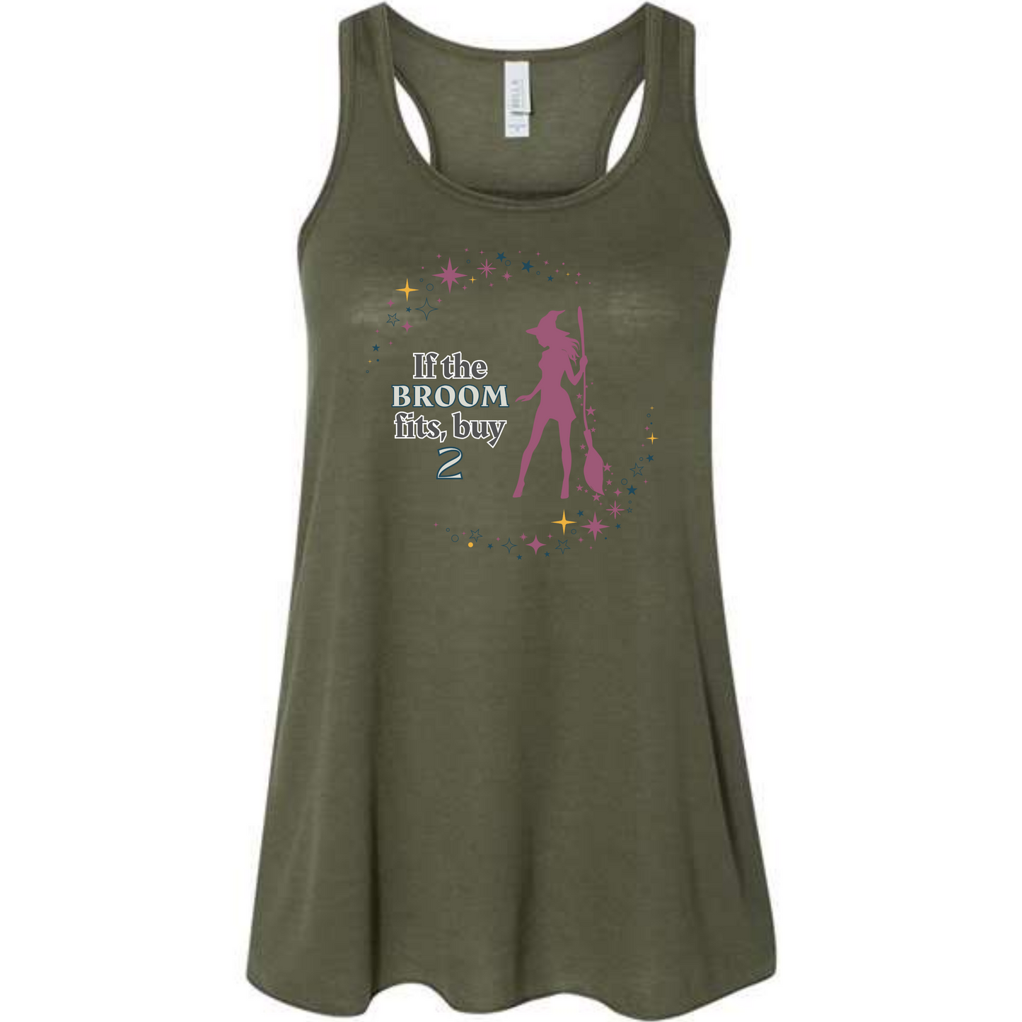 HP - If The Broom Fits - Women's Flowy Racerback Tank